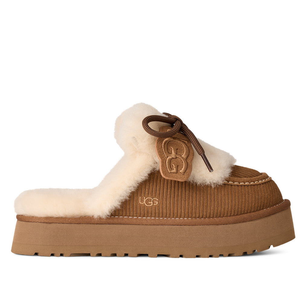 UGG DISQUETTE HERITAGE 1180360 כפכף פלטפורמה מרופד קאמל