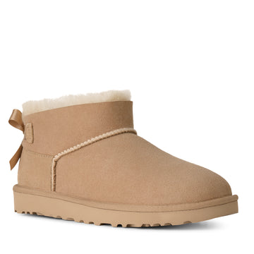UGG ULTRA MINI BAILEY BOW 1185491 מגפון זמש חול