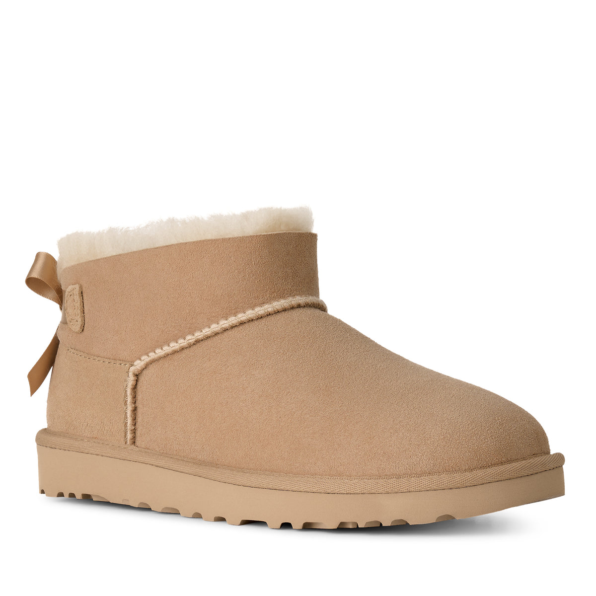 UGG ULTRA MINI BAILEY BOW 1185491 מגפון זמש חול