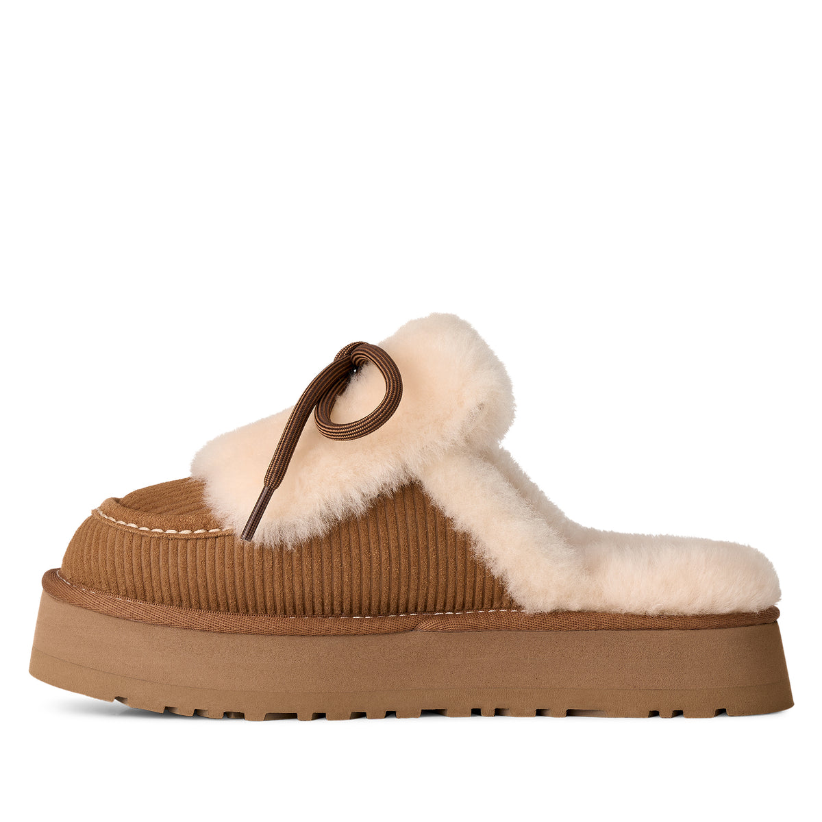 UGG DISQUETTE HERITAGE 1180360 כפכף פלטפורמה מרופד קאמל