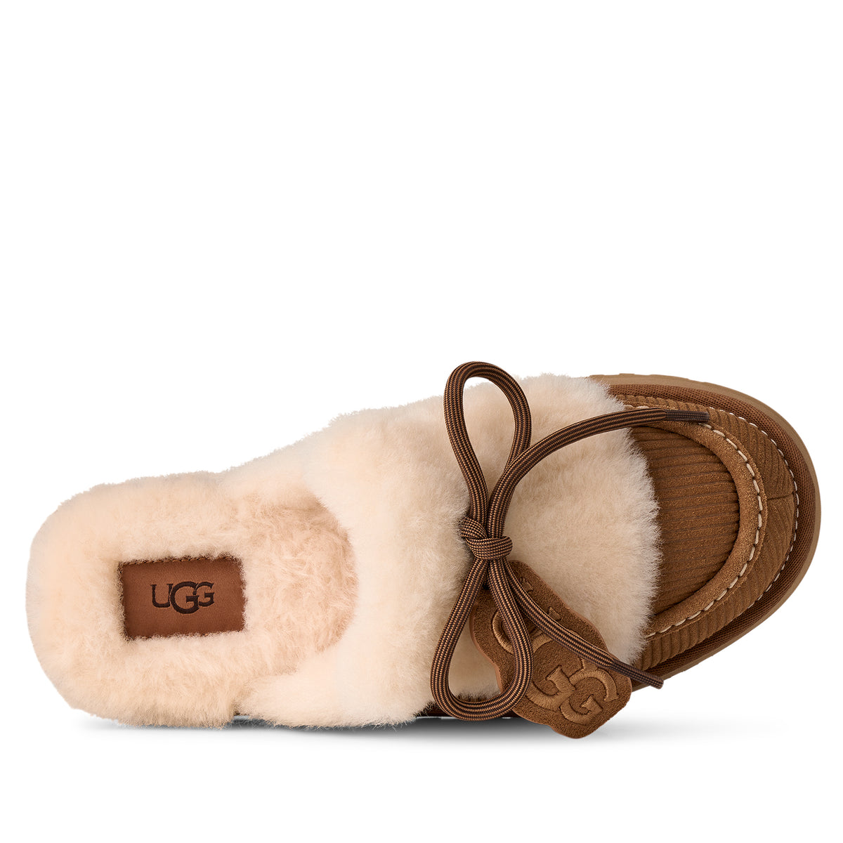 UGG DISQUETTE HERITAGE 1180360 כפכף פלטפורמה מרופד קאמל