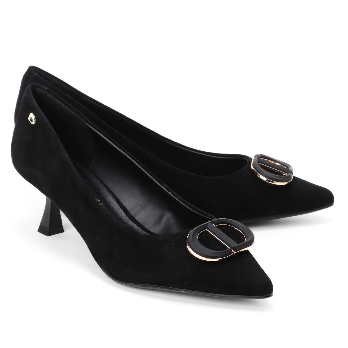 DSTINA T62170D שחור סירה זמש עקב קיטן bingo-shoes