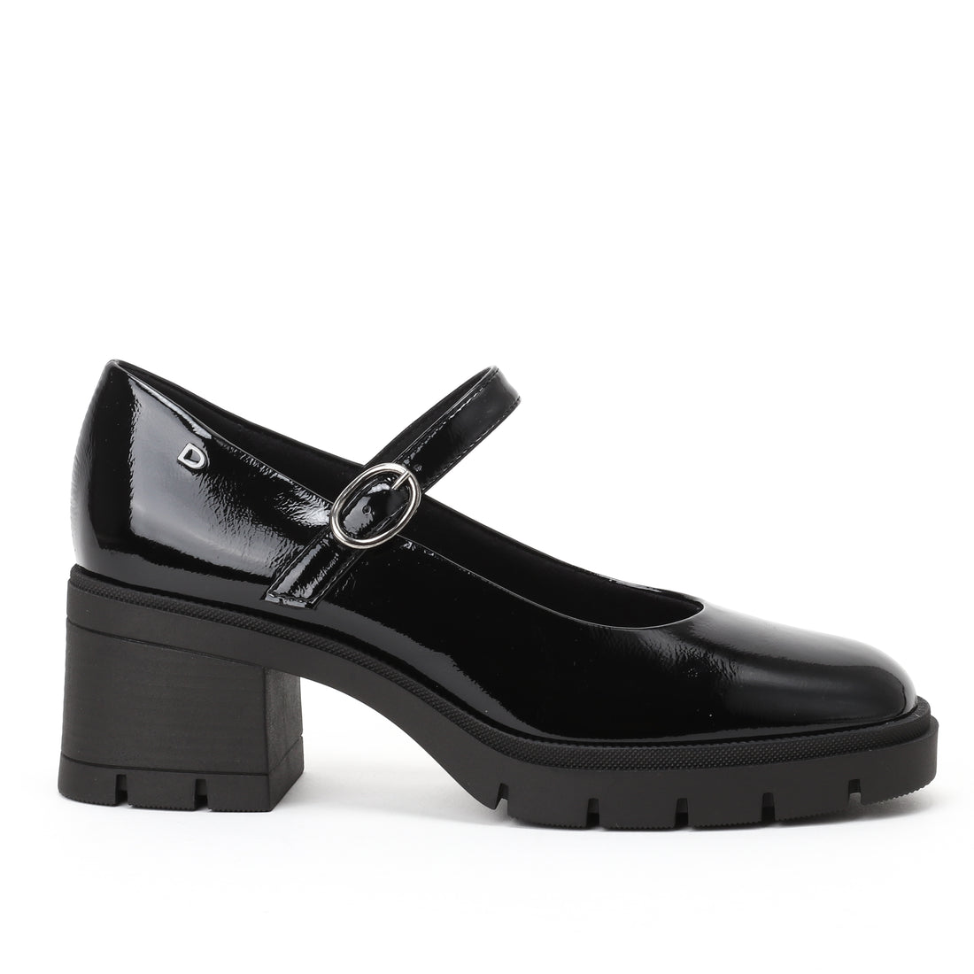 DSSTELLA נעל מרי ג’יין לק שחור עקב בלוק bingo-shoes