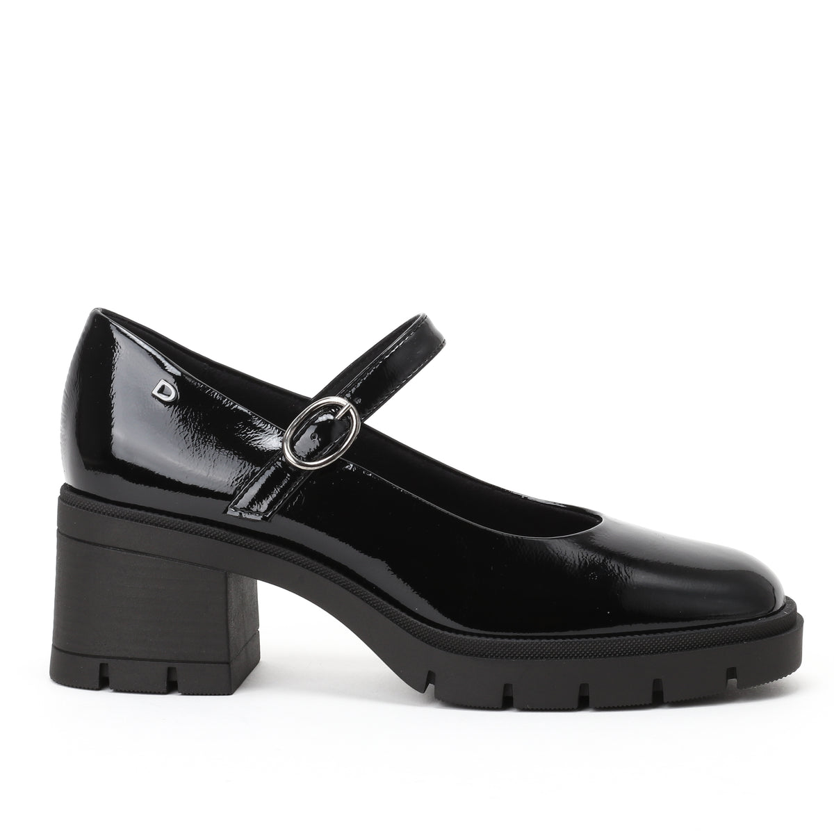 DSSTELLA נעל מרי ג’יין לק שחור עקב בלוק bingo-shoes