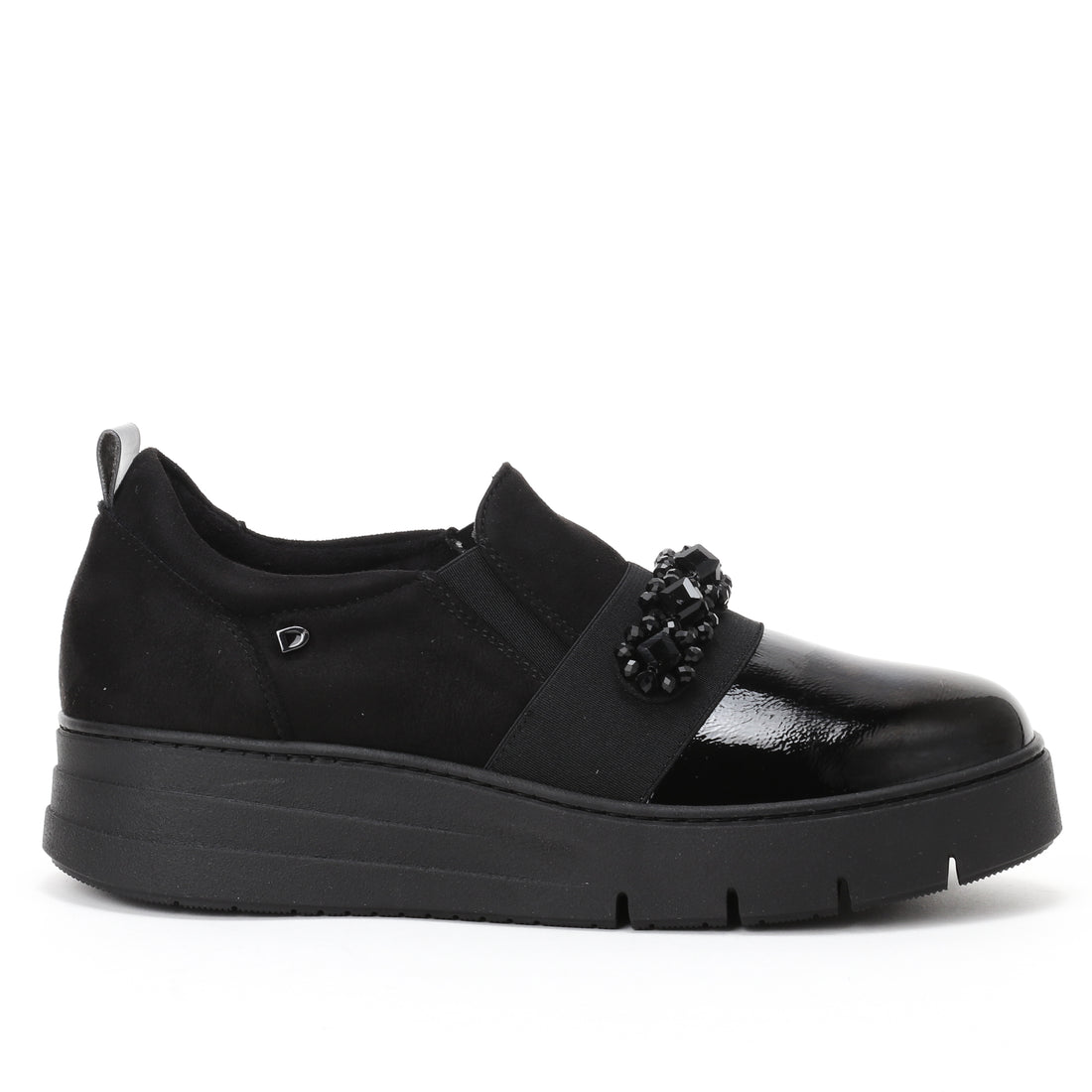 DSVIOLA שחור נעל סליפ־און לק וזמש bingo-shoes
