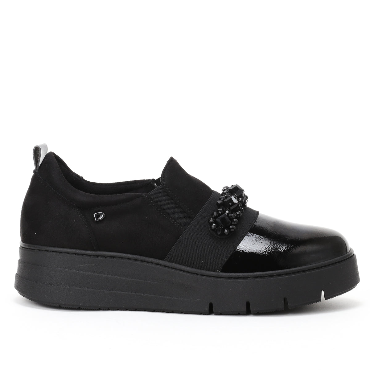 DSVIOLA שחור נעל סליפ־און לק וזמש bingo-shoes