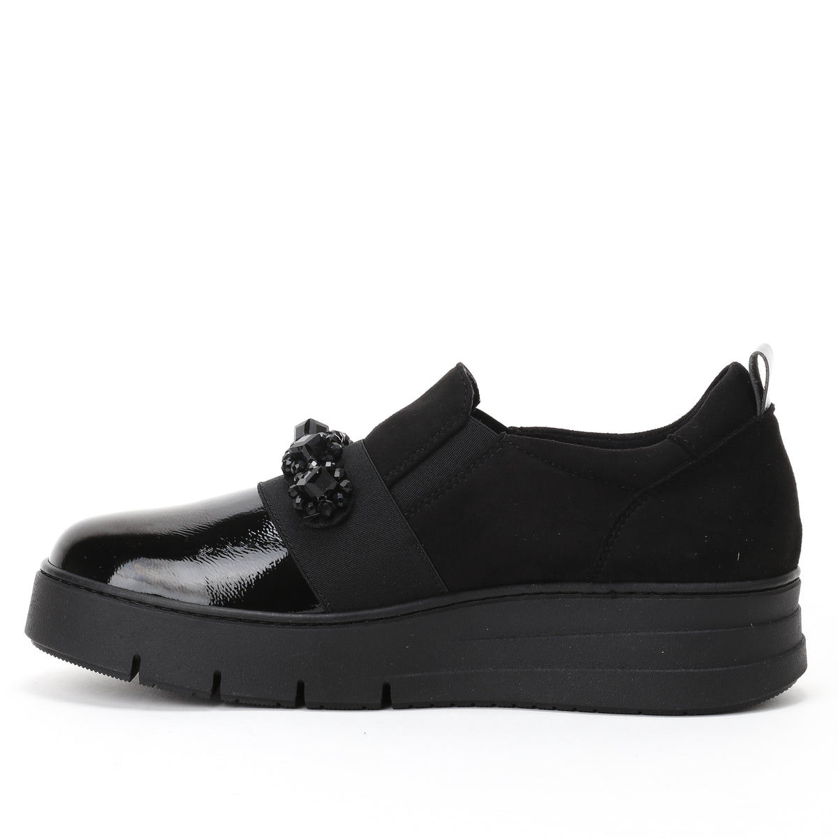DSVIOLA שחור נעל סליפ־און לק וזמש bingo-shoes